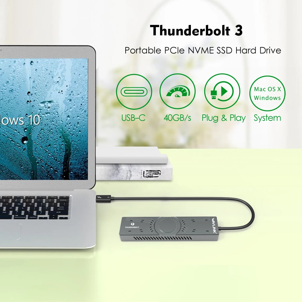 Корпус SSD Thunderbolt 3 к NVMe сертифицированный Intel PCIe M Key внешний жесткий диск