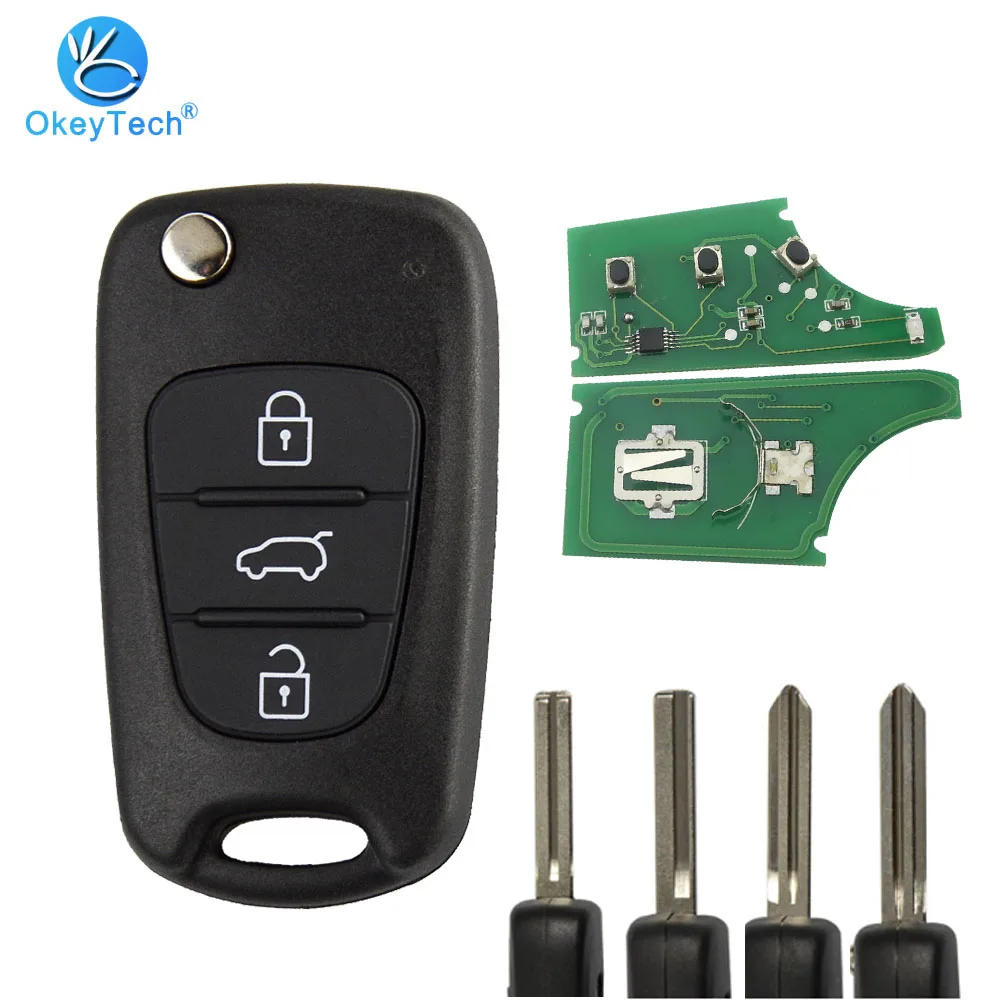 

OkeyTech для Hyundai Santa Fe I20 I30 Ix25 Ix35 Sportage Kia пульт дистанционного управления Складной автомобильный смарт-ключ 433 МГц ID46 чип 3 кнопки