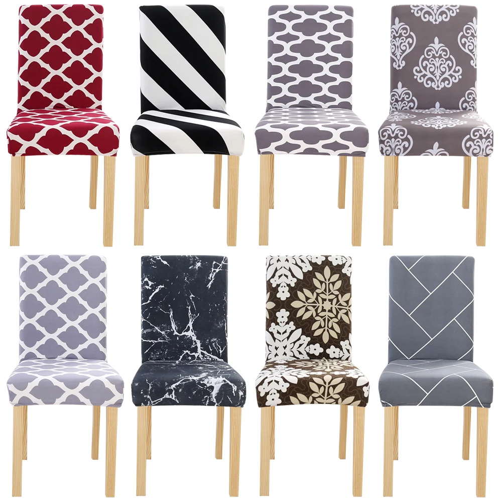 1 шт. чехлы для стульев с геометрическим принтом съемные эластичные Защитные в