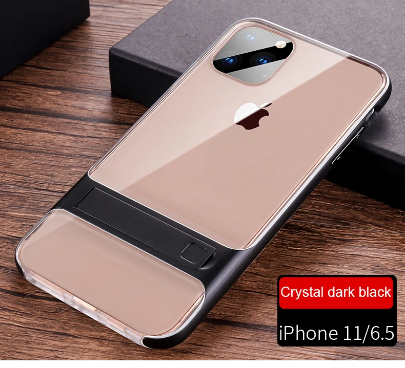 Чехол для iPhone 11 Pro Max X XS XR, чехол для 6 6 S 7 8 Plus, чехол из поликарбоната+ силиконовый чехол-подставка для телефона, защитный чехол