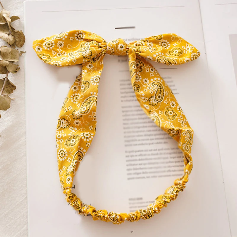 Ободок с кроличьими ушами женские повязки для волос винтажный головной убор