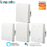 lonsonho tuya smart wifi switch eu uk 220v withwithout neutral wire smart life wireless light switch support alexa google home