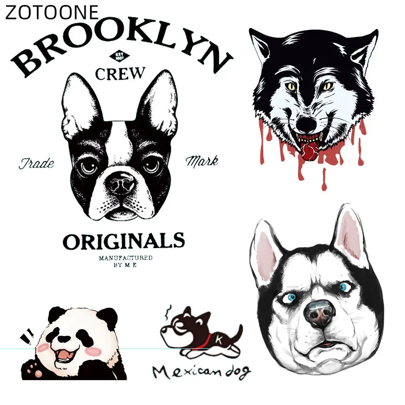 Нашивки ZOTOONE для одежды Мультяшные наклейки с волком собак детей утюжок