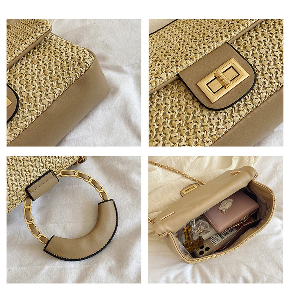 

Female Weave Square Tote Bag 2020 Fashion Leather Women's Luxury Handbags Women Designer Chain Shoulder Messenger Bolsa Feminina