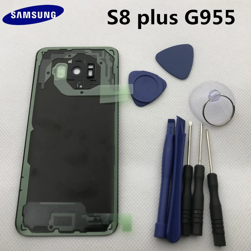 Новая Оригинальная Задняя крышка батареи для samsung Galaxy s8+ edge plus G955 G955F Задняя стеклянная крышка корпуса с логотипом+ наклейка+ Инструменты