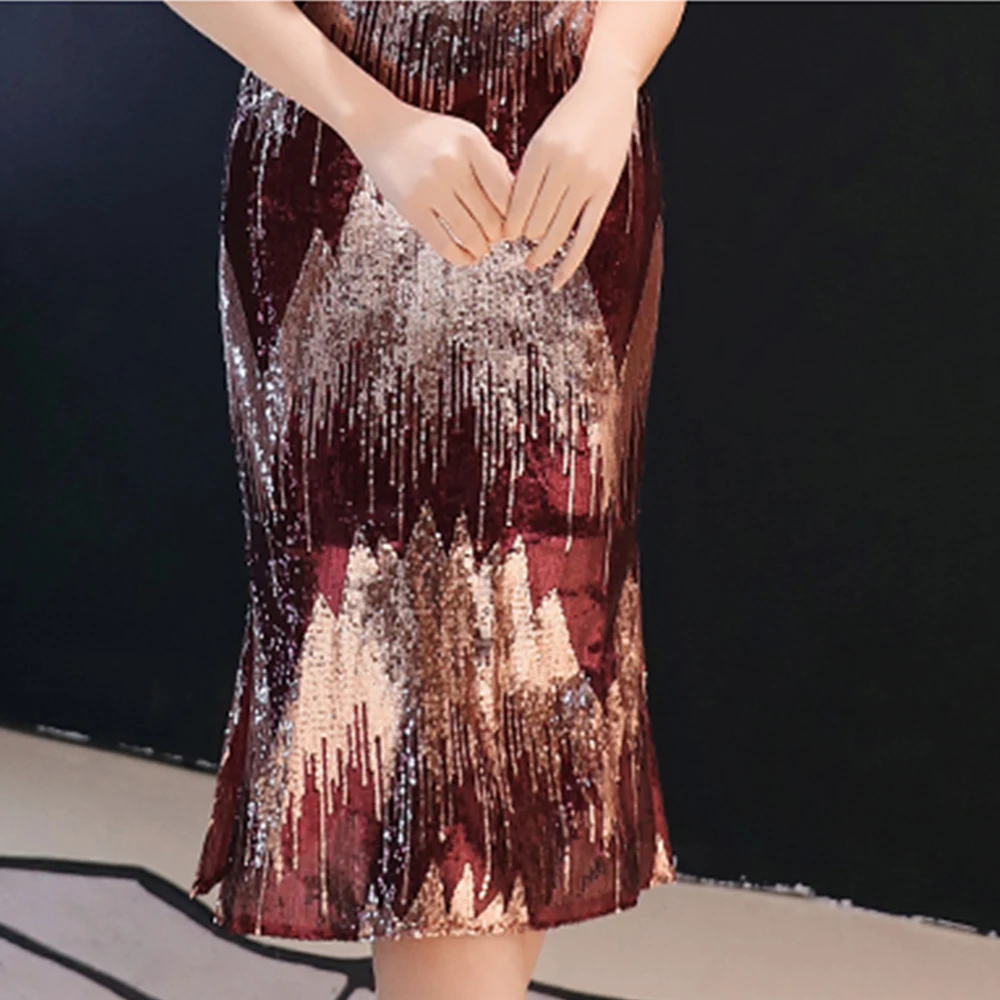 Женское вечернее платье с рукавами до локтя элегантное вечервечерние на молнии