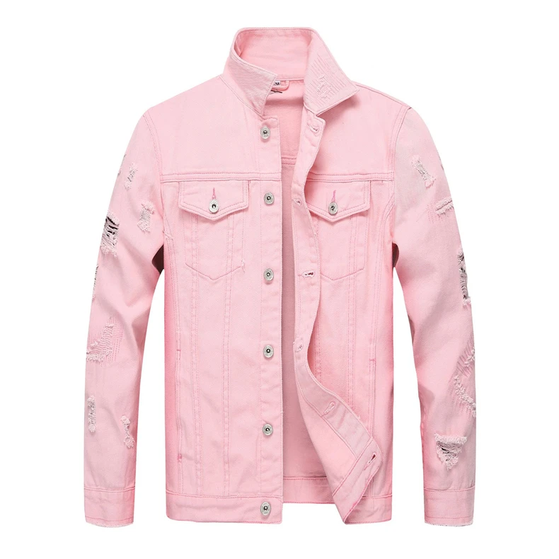 

Denim jacket new hip-hop streetwear men and women casual fashion solid color coat 3XL