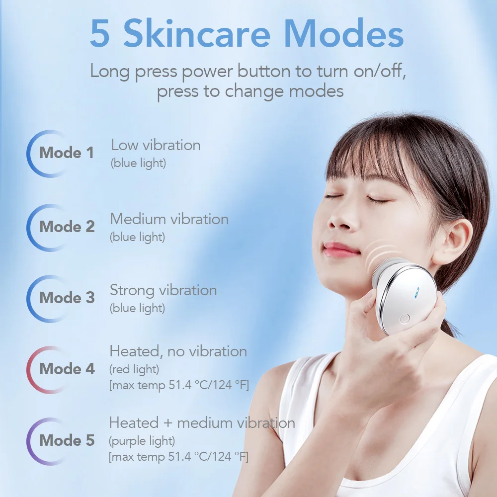 

Ultrasonic Electric Silicone Facial Cleanser Pore Cleaner Facial Cleansing Brush Deep Cleaning Face Skin Care Brushes