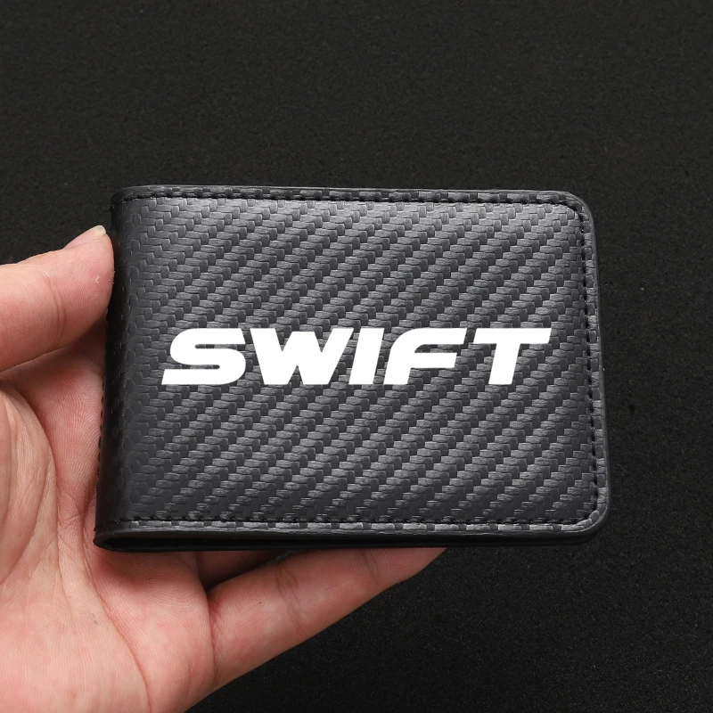 

New Carbon Fiber Auto Driver License Bag ID Card Holder For Suzuki SWIFT VITARA ALTO BALENO CELERIO CIAZ IGNIS JIMNY S-CROSS SX4