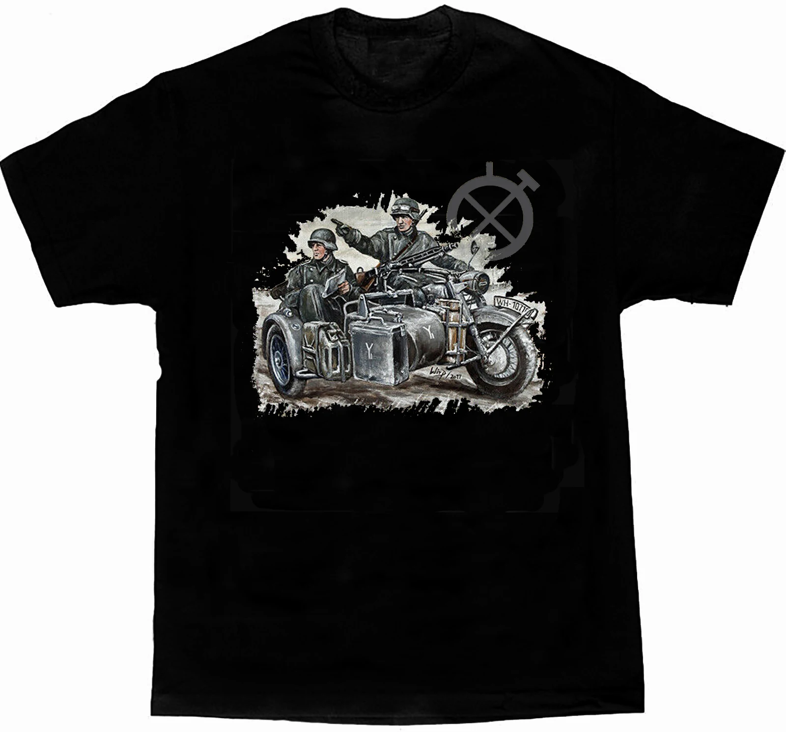 

Vintage Wehrmacht R75 KS750 Detector Soldier Motorcycle T-Shirt. Summer Cotton O-Neck Short Sleeve Mens T Shirt New S-3XL