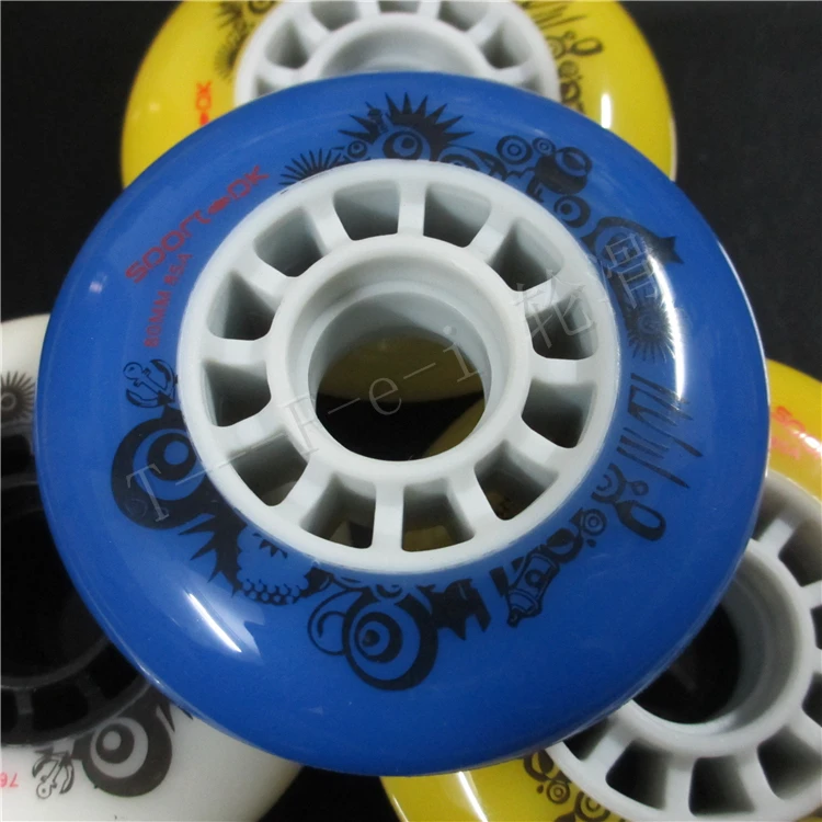 Ролики для коньков известных моделей 3rd 90A бело-желтые 72 мм 76 80 ролики роликов SEBA HV