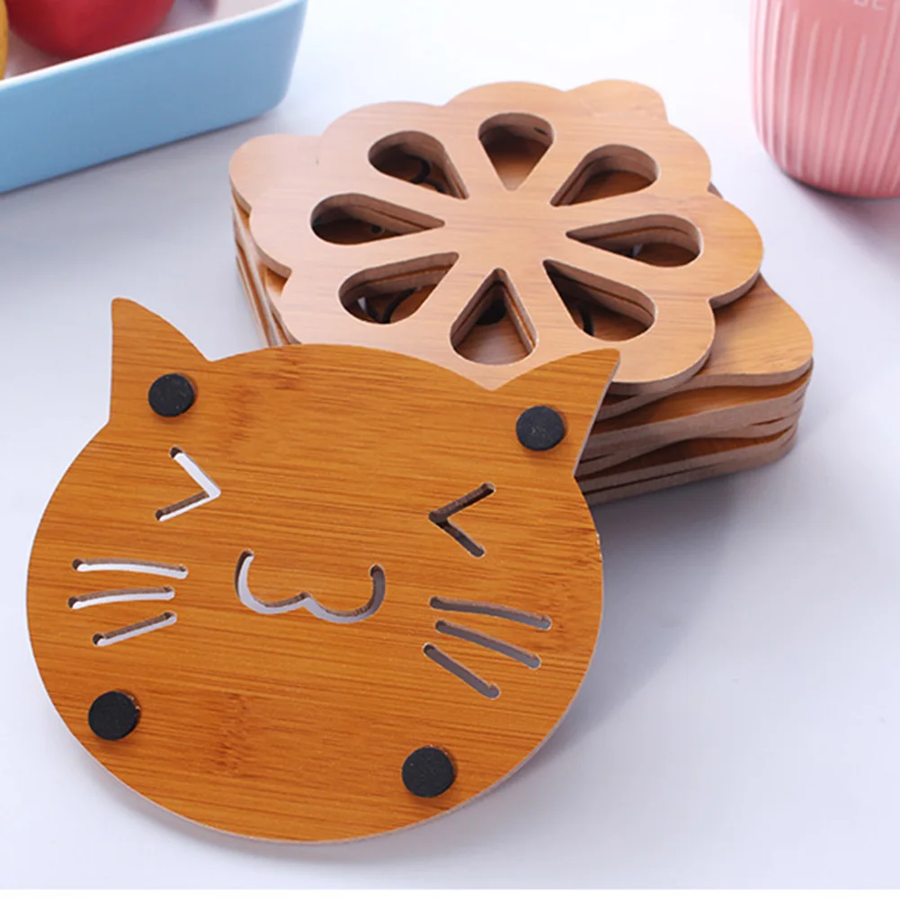 Новинка 2019 Нескользящие подставки для чашек с полой древесиной и теплоизоляцией