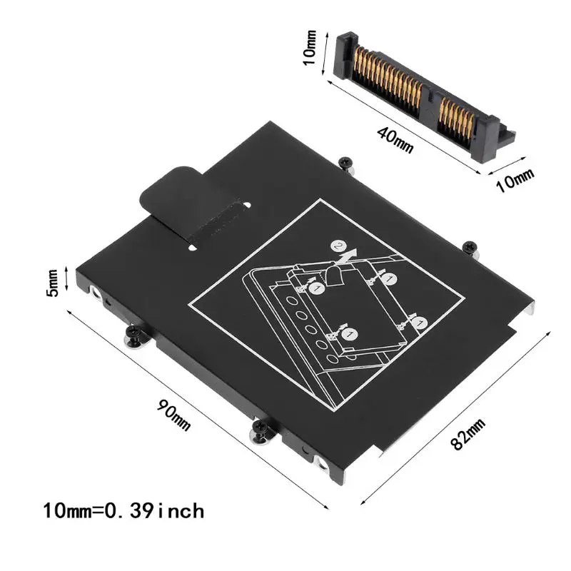 

SSD bracket and bracket Laptop accessories Black Hard Drive Tray