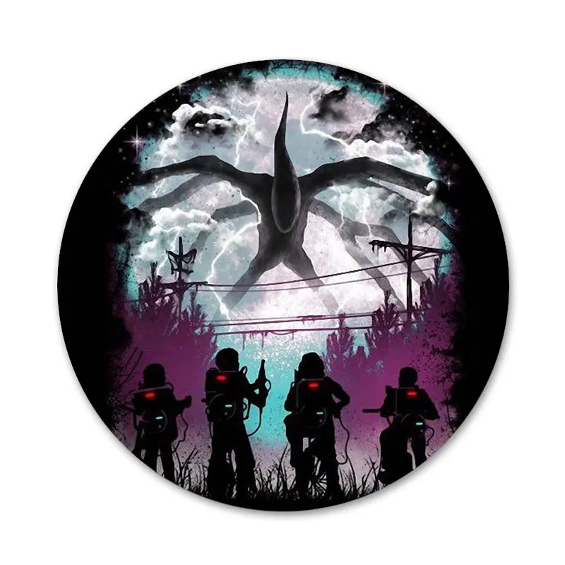 

New Arrival Stranger Things Season 3 DEMOGORGON HUNTER Badge Brooch Pin Accessories For Clothes Backpack Decoration gift 58mm
