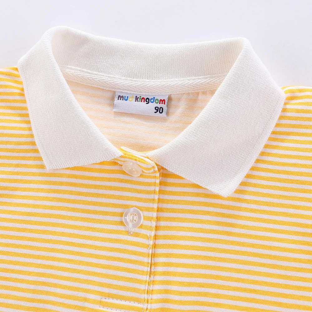 

Mudkingdom Boys Girls Striped Shirts Turn-Down Collar Adorable Buttons Fashion Tops