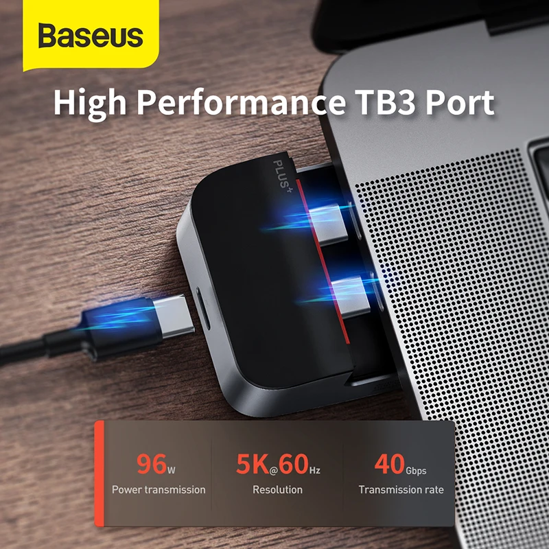 Baseus USB C концентратор для 4K HD адаптер док станция 3 0 MacBook Pro сплиттер типа RJ45