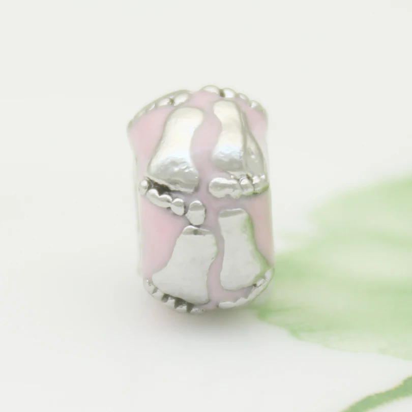 Бесплатная доставка розовые шармы Lucky новые детские в форме следа ноги шарики