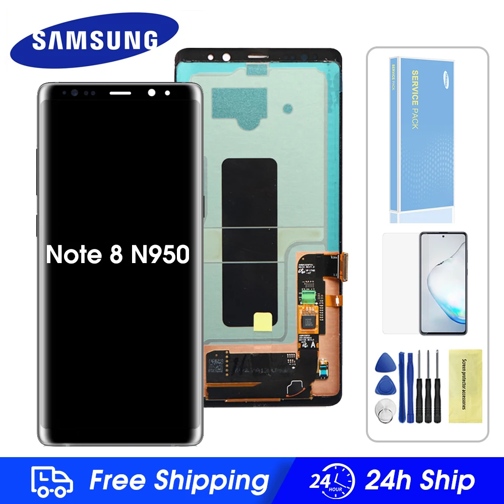 ЖК экран с рамкой для Samsung Note 8 сменный сенсорный дигитайзером в сборе N9500