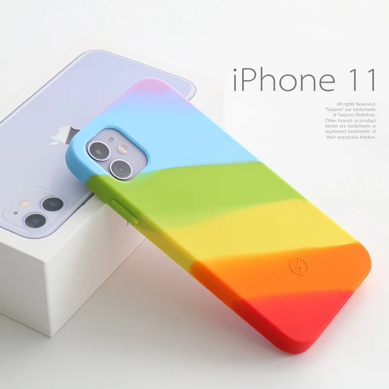 Радужный мобильный телефон чехол iphone11 pro max силиконовый xs x xr мягкий Модный
