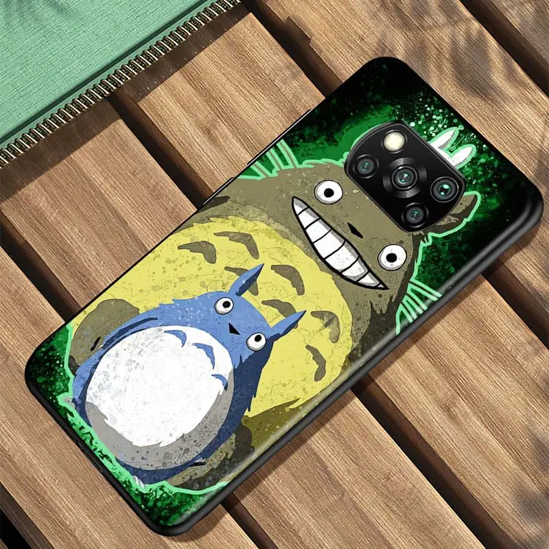 

Totoro Cute Cat For Xiaomi Redmi K30 K30S Mi 10T Lite Pro Poco X3 NFC X2 M3 M2 F2 Pro C3 F1 Soft Black Phone Case