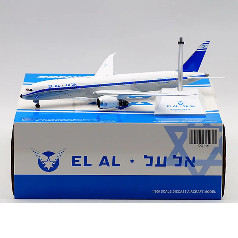 

1/200 scale B787-9 4X-EDF EL AL Israel Airlines airplane toy aircraft diecast alloy plane with landing gear model