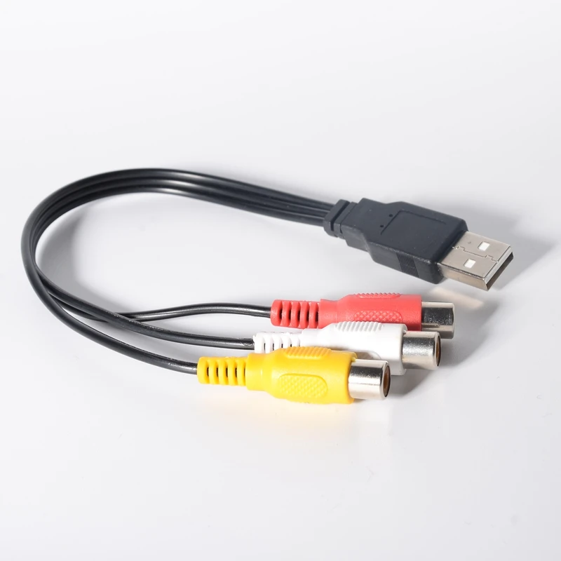 25 см USB к 3RCA RGB папа женскому AV аудио видео композитный кабель Шнур адаптер