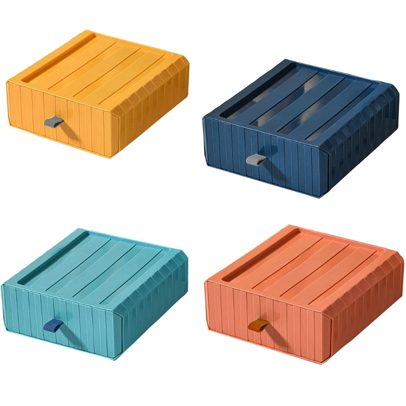 

85LA Desktop Stackable Organizer Drawer Storage Box Cosmetic Makeup Container Masks Lipsticks Storage Bathroom Office