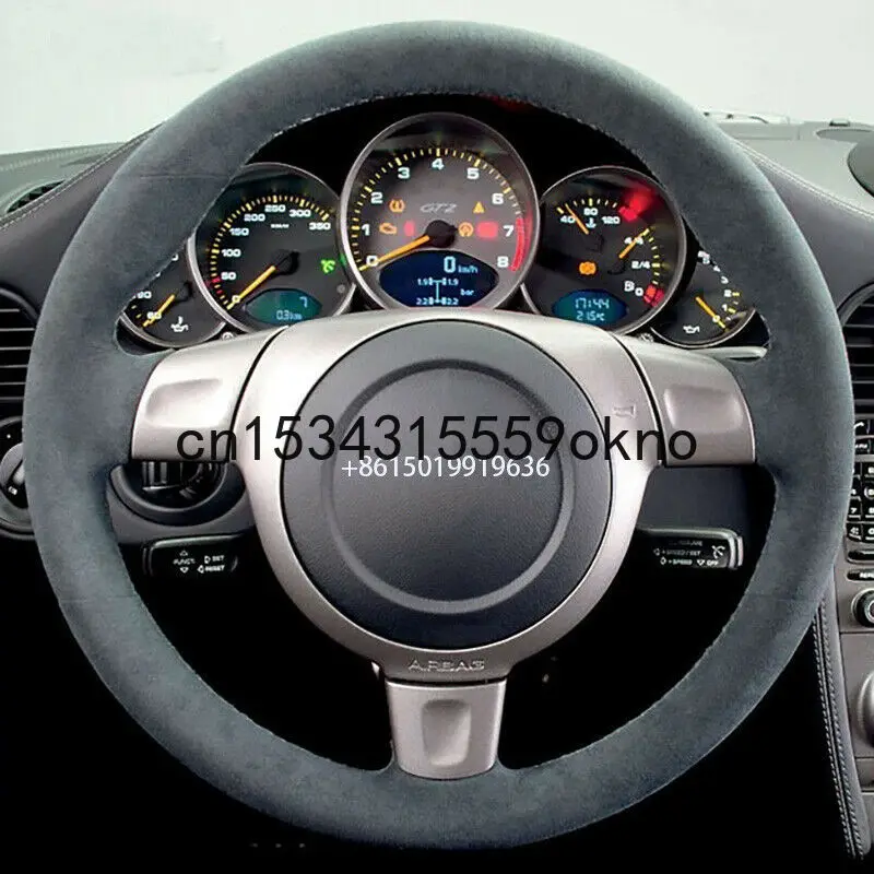 

Чехол на руль для Porsche 997, turbo 911, 2006, черный, замшевый