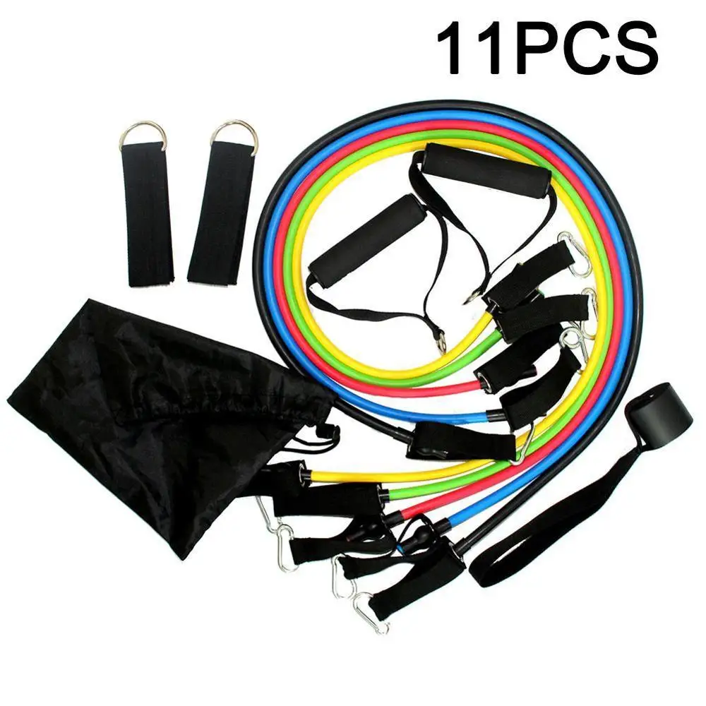 

11pcs/set Pull Rope Fitness Exercises Resistance Bands Pedal Excerciser Workout Training Tubes Body Latex Yoga I1D3