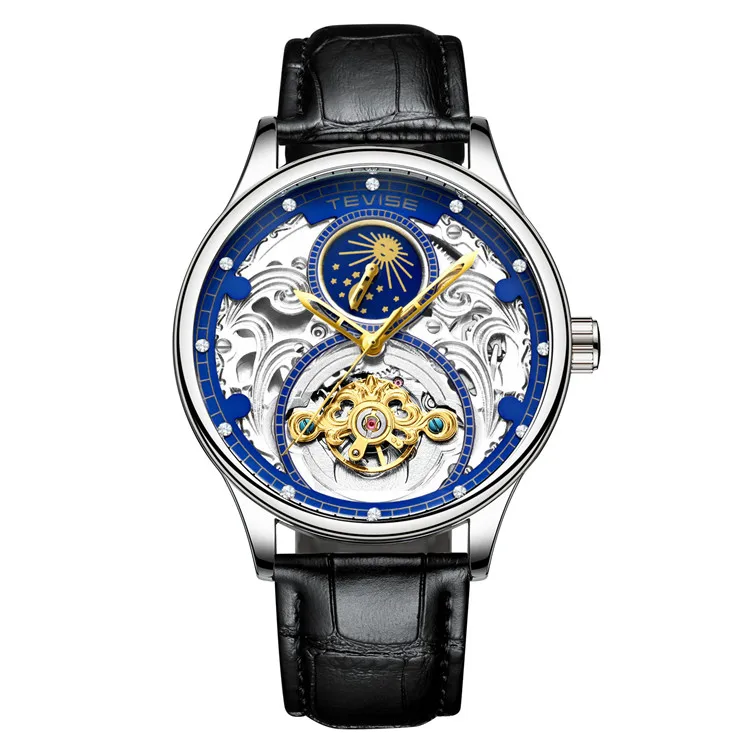 

Men's watch 2021 mechanical automatic top brand luxury tourbillon automatic leather sports watch Q-27