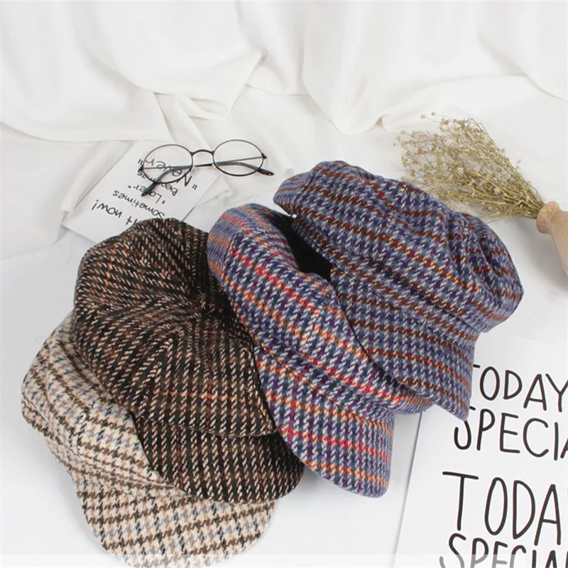 В стиле ретро восьмиугольная шляпа для женщин Взрослый осень зима на каждый день