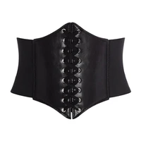 womens corset belt faux leather sexy underbust vintage wide lace up belts shapewear female body shaper decorative ccorsets