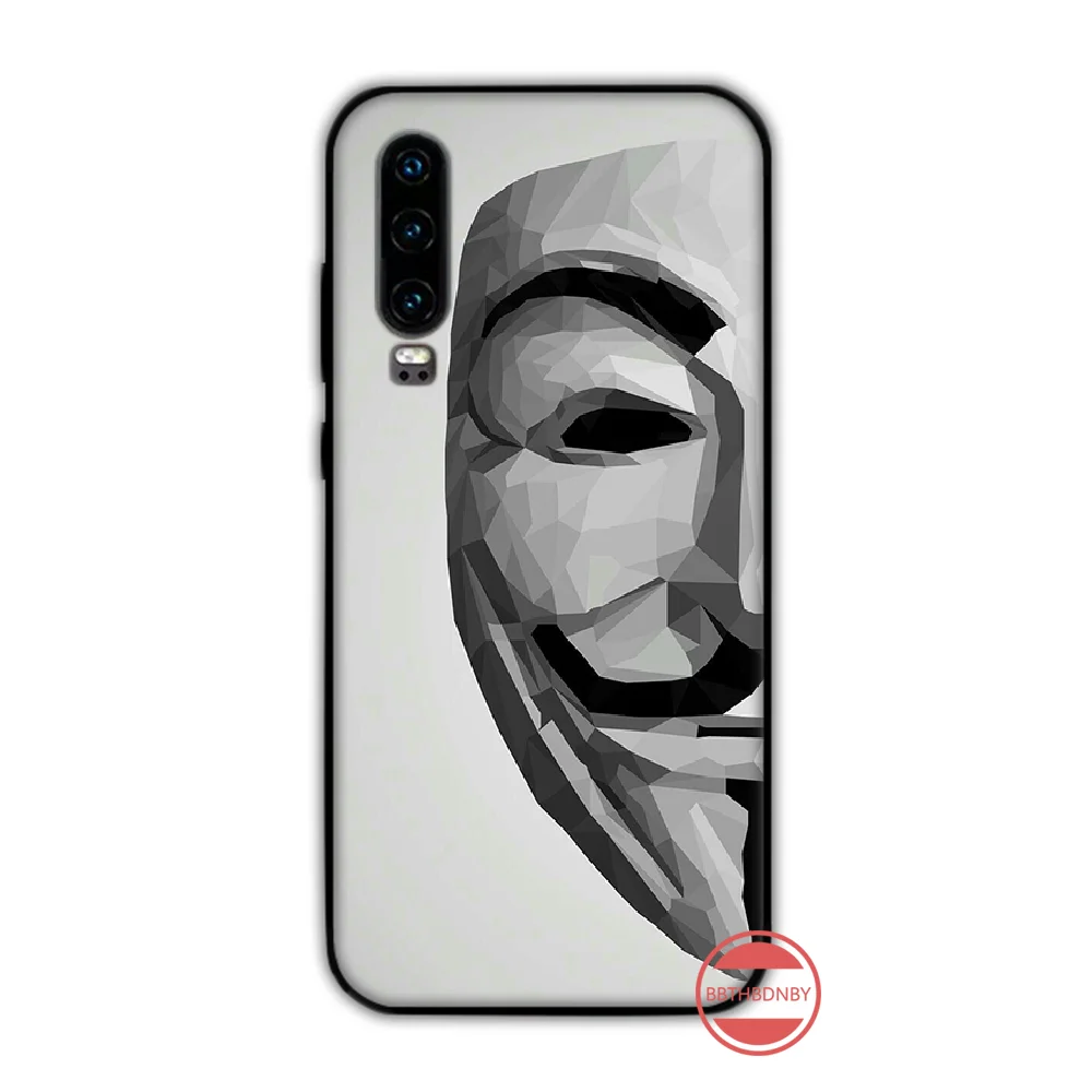 V-vendetta Маска Роза крутой узор DIY Роскошный чехол для телефона Funda Huawei P9 P10 P20 P30 Lite 2016