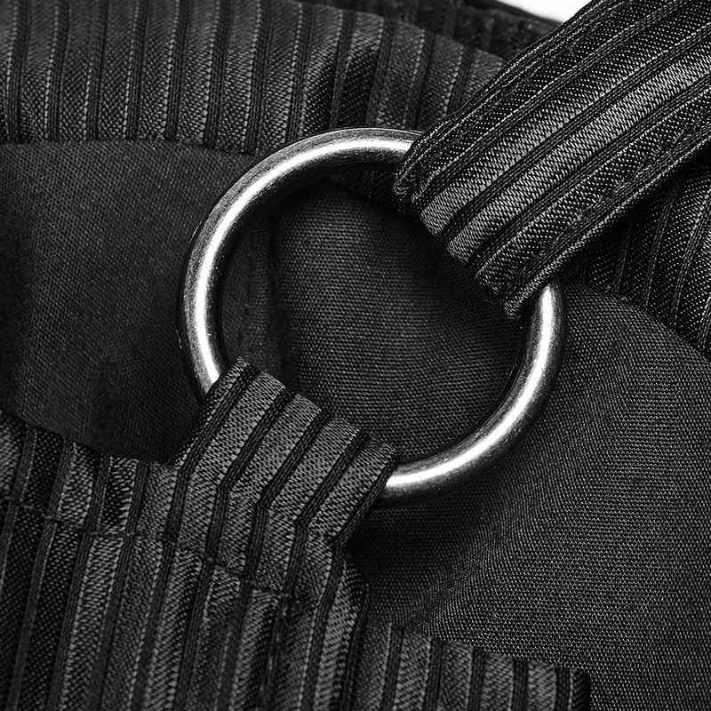 Женский Готический корсет в стиле Панк RAVE Черный из синтетической кожи на