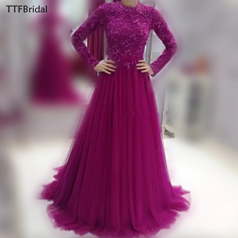 

Новое поступление, трапециевидные мусульманские Вечерние платья, кружевное Тюлевое платье с бисером, длинное вечернее платье для выпускного вечера в исламском, Дубае, саудовском, арабском стиле, платья