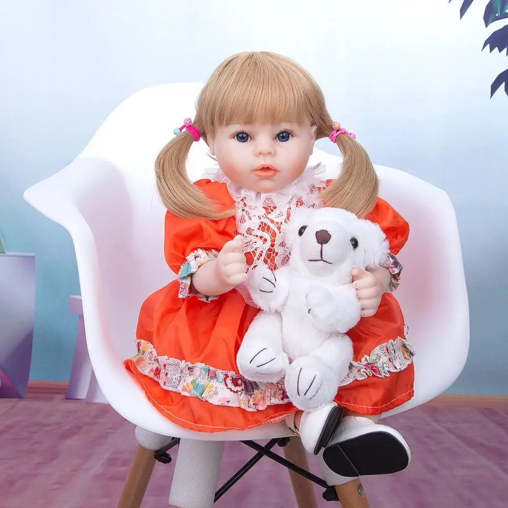 Реалистичная кукла Reborn Girl игрушки 46 см ткань тело принцесса ребенок Bebe