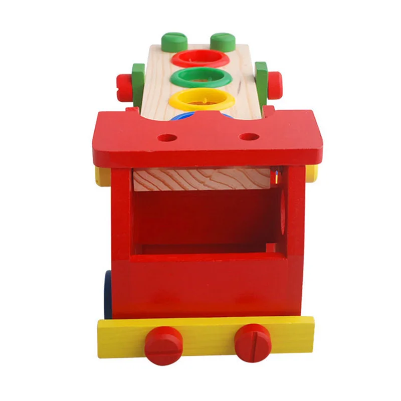 New Wooden Educational Knock The Ball Disassembly/Assembly Screw Vehicle Baby Kids Gift Block Car Toys For Children Juguetes | Игрушки и
