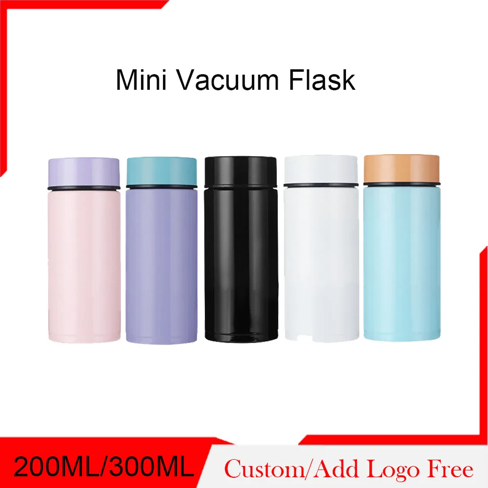 Free Custom Logo Thermos Bottle Stainless Steel Portable Travel Cut Water Bottle Tumbler Cups Coffee Vaccum Flask