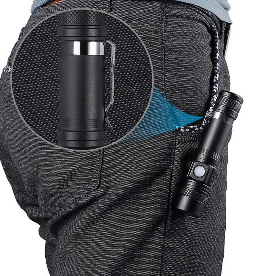 Ультраяркий светодиодный фонарик T6/L2/V6 XP-L водонепроницаемый фонафонарь с