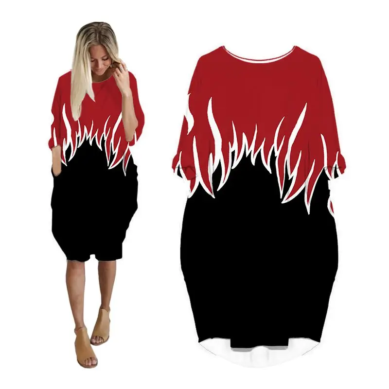 

midi dress shirts woman christmas 3d print fashion harajuku long sleeve casual xmas dresses womens streetwear plus size clothes