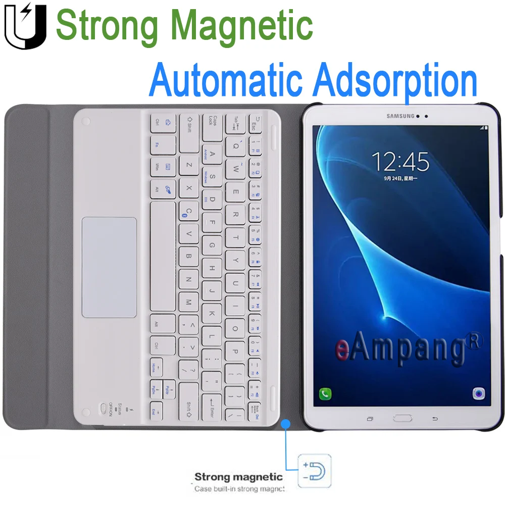 Чехол для Samsung Galaxy Tab A A6 10 1 5 2016 2018 2019 со съемной сенсорной клавиатурой и Bluetooth