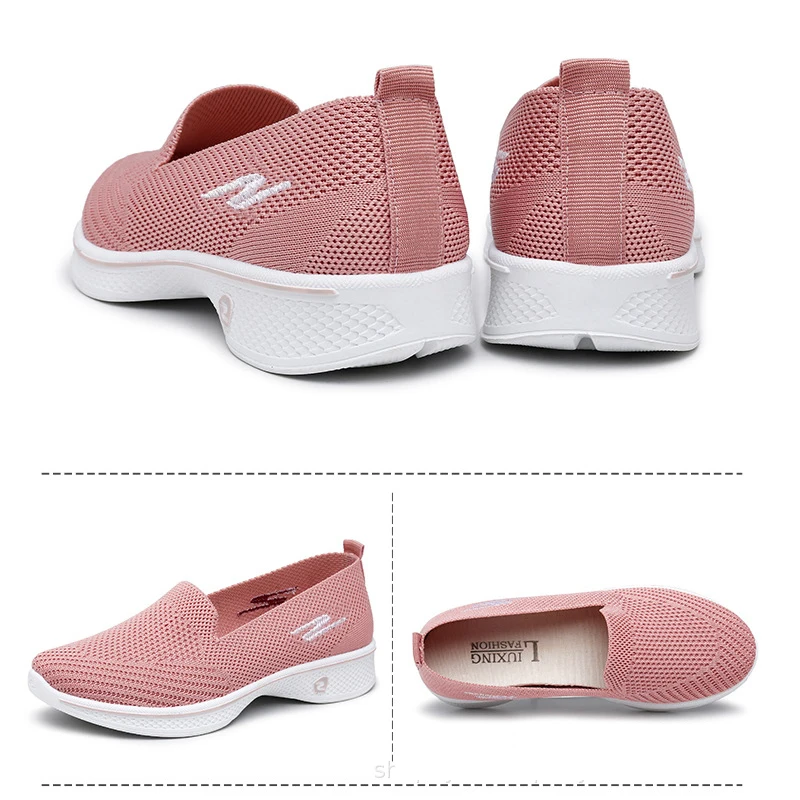 Женская обувь Кроссовки на плоской подошве с вязаным верхом Сезон осень Новинка