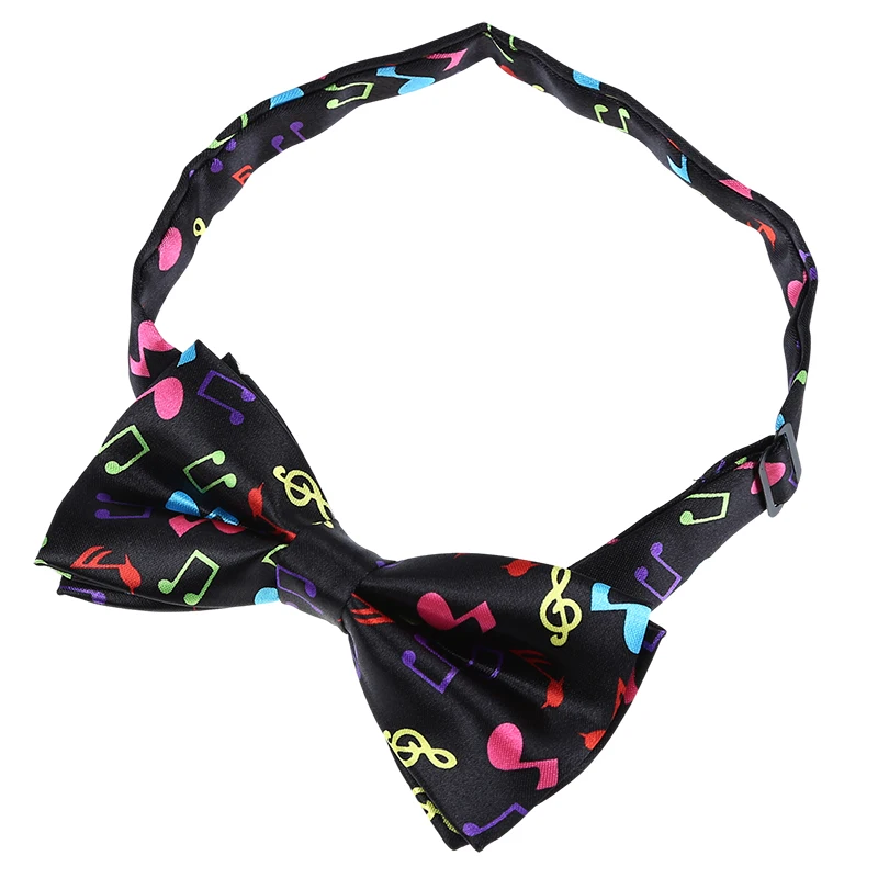 Стильный черный низ с красочный дизайн в виде музыкальной ноты галстук бабочка