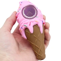 30pcs creative girly sweet ice cream funny egg cone silicone ice cream smoking pipe