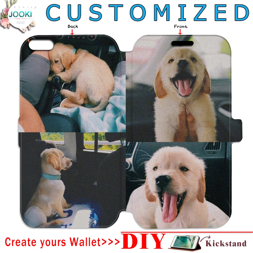 Роскошный чехол кошелек с логотипом на заказ для iPhone 5SE 6s 7 8Plus