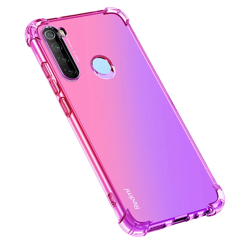 1 Gradient Armor Silicone Case For Xiaomi Redmi Note 8 Pro Case Transparent Soft TPU Shockproof Bumper Cover For Redmi Note 8 Case - Цвет: 1