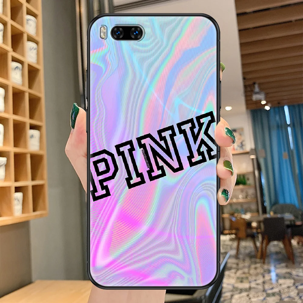 

fashion vs brand pink Phone case For Xiaomi Mi Max Note 3 A2 A3 8 9 9T 10 Lite Pro Ultra black fashion coque art shell tpu