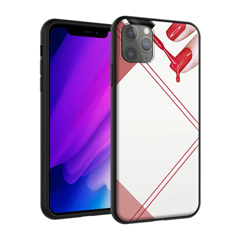 Силиконовый чехол для Apple iPhone 13 12 Mini 11 Pro XS X XR Max 8 7 6S 6 Plus SE 5S с бутылочкой лака ногтей