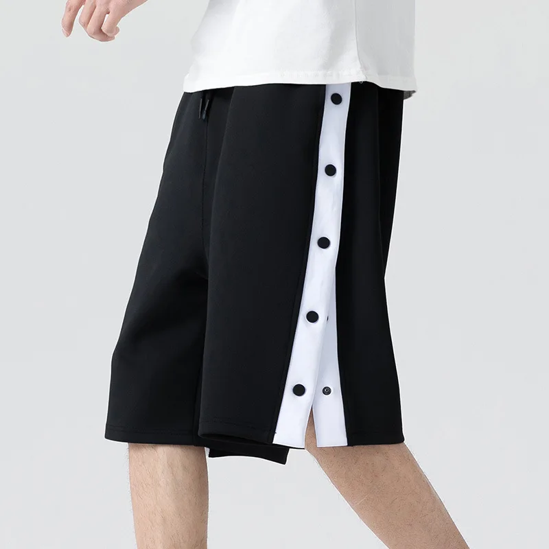 

FOJAGANTO Men's Solid Color Mid-Waist Shorts Trendy Loose Casual Five-Point Pants Outdoor Sports Beach Shorts Man