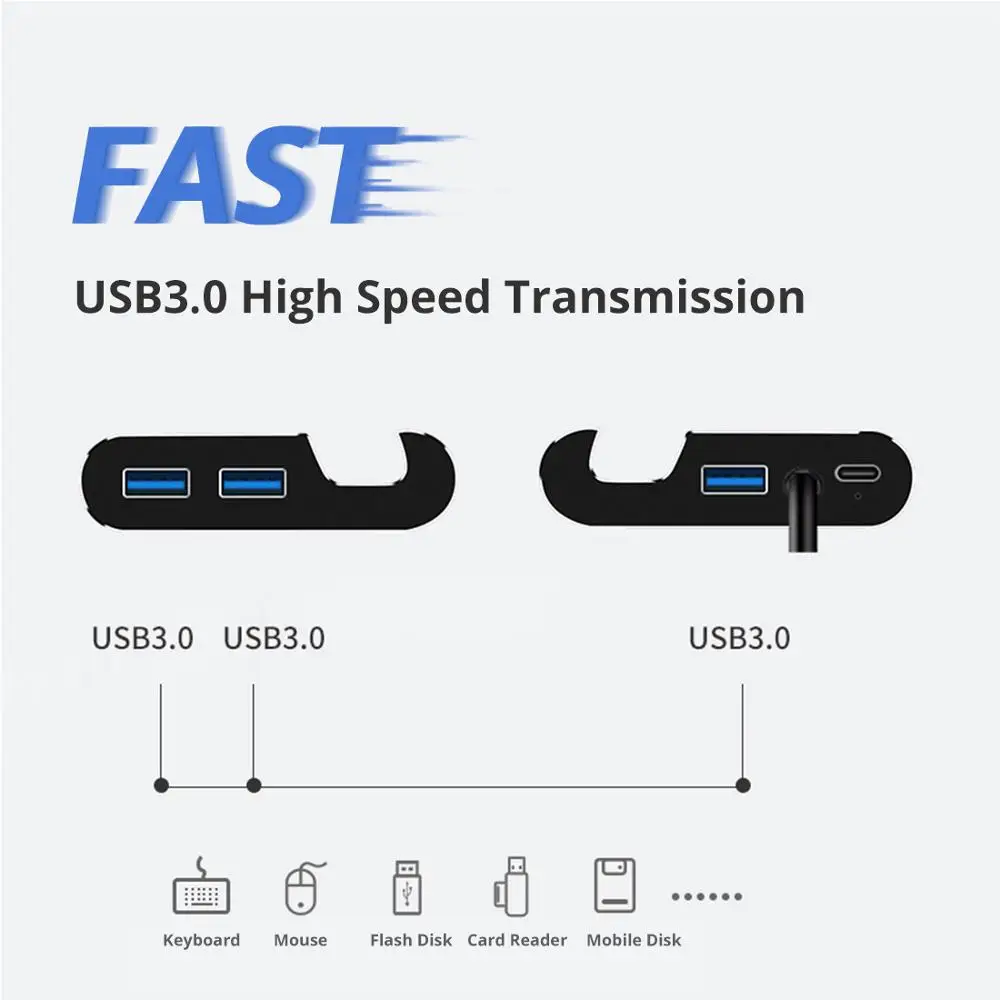 snowkids тип c концентратор usb док стан
